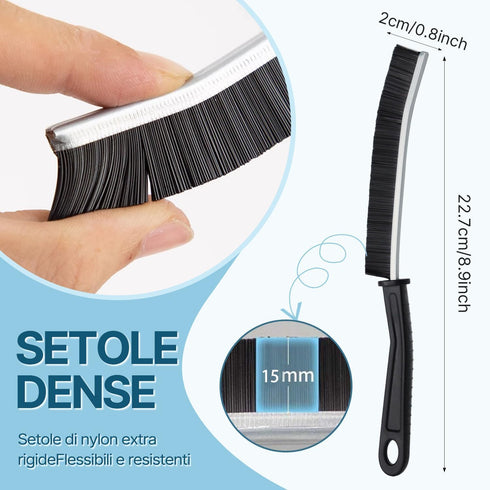 Crevice Cleaning Brush, Bathroom Tile Groove Gap Cleaning Brush,Premium Crevice Cleaning Tool Aluminum Support with 15° Angle Magic Brush, Thin Cl...
