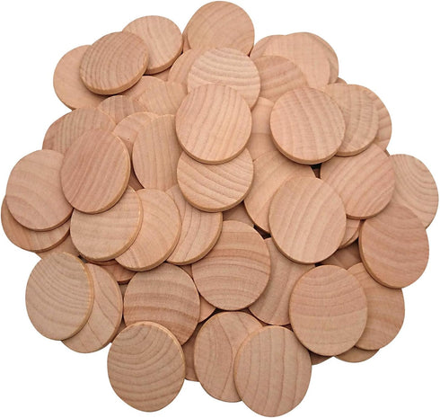 1.5 Inch Natural Wood Slices Unfinished Round Wood Coins for DIY Arts & Crafts Projects, 50 per Pack....