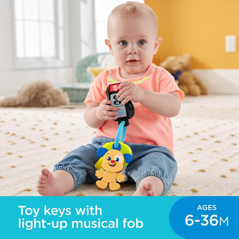 Fisher-Price Baby & Toddler Toy Laugh & Learn Play & Go Keys with Lights & Music for Pretend Play Infants Ages 6+ Months...