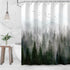 RosieLily Mountain Shower Curtain Misty Forest Tree Foggy Shower Curtain for Bathroom with Hooks Cool Nature Scenery Landscape Bathtub Decor 60 in...