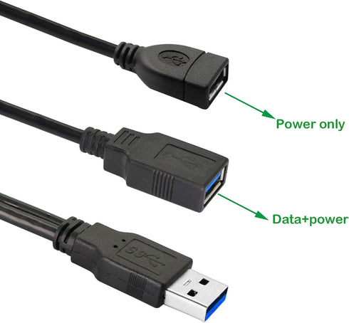GINTOOYUN USB 3.0 Splitter Cable,USB Type A 3.0 Male to 3.0 Female and 2.0 Female Y Extension Splitter Cable for PC,Laptop,Length 30cm...