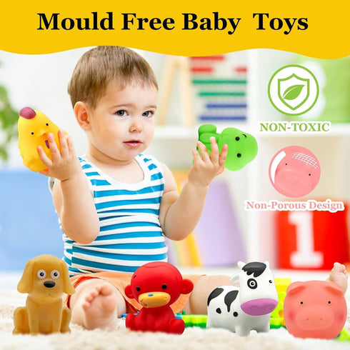 Bath Toys for Kids 1-3 2-4 - No Hole Infant Baby Bath Toys for 6-12-18-24 Months Bathtub Tub Water Pool Shower Toys for 1 2 3 4 Year Old Boys Chil...