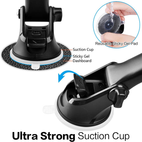 1Zero Magnetic Phone Car Mount with Quick Extension Telescopic Arm, Hands-Free Windshield Dashboard Cell Phone Holder for Car Compatible with iPho...