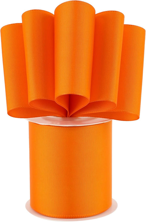 MEEDEE Orange Grosgrain Ribbon 3 Inch Grosgrain Hair Ribbon 10 Yards Per Roll Thick Orange Ribbon for Cheer Bow, Hair Bow Supplies Wide Grosgrain ...
