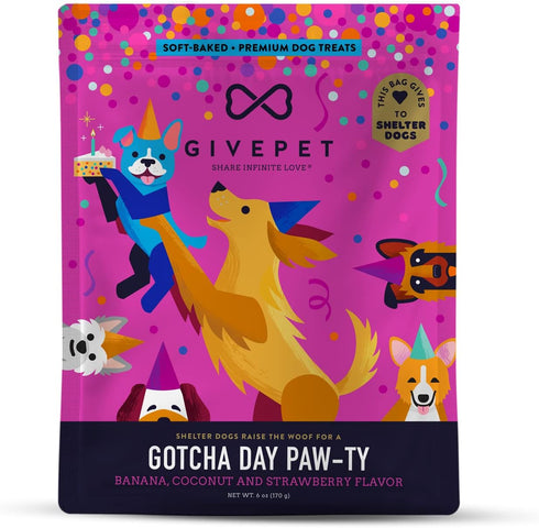 Gotcha Day Paw-ty Dog Treats, 11 oz Premium Dog Training Treats, Grain-Free with No Artificial Flavors - Banana, Coconut and Strawberry Dog Snacks...