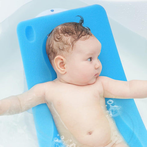 Baby Bath Cushion, Baby Bath Sponge for Bathing Infant Bath Mat Newborn Bath Baby Essentials - Excellent Foam Odor Free (Blue)...