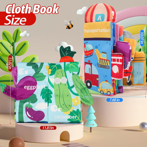 Baby Books 0-6 Months, Touch and Feel Baby Books, Crinkle Infant Books 6 to 12 Mobths for Babies Newborn Soft Books and Sensory Cloth Activity Boo...