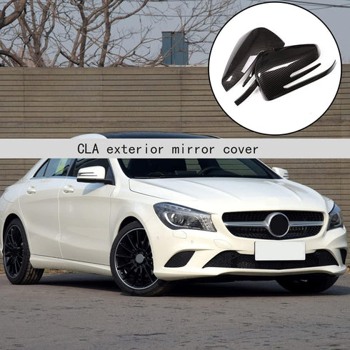 For Mercedes Benz A CLA GLA GLK Class W176 W117 X156 X204 2014-2017 Carbon Fiber Side Rear View Mirror Cover Trim...