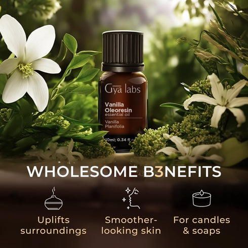Gya Labs Vanilla Essential Oil for Skin - 0.34 Fl Oz - Vanilla Oil for Diffuser, Body & Candle Making Scent - Long Lasting Perfume...
