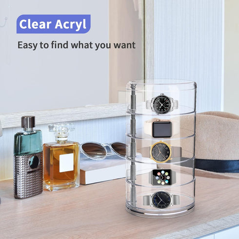 LETURE 5-Layers Rotatable Jewelry Storage Organizer Box for Earrings Hair Accessories & Beauty Supplies Earrings Necklaces Bracelets (5-Layers)...