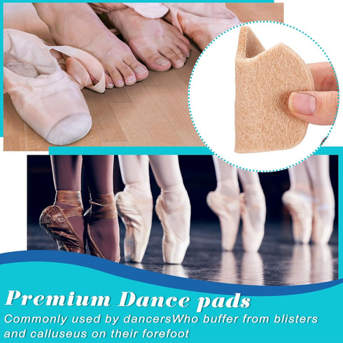 SATINIOR 30 Pcs Foot Pads for Dancer Sesamoiditis Pads for Feet Large Area Corn Pads Metatarsal Pads Felt Forefoot Cushion Pads Dancers Pads for M...
