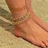 Boho Layered Anklet Gold Chunky Anklets Chain Cuban Link Ankle Bracelets for Women?2PC?...
