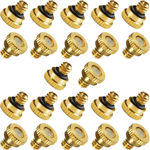 Brass Misting Nozzles for Garden Cooling System 0.019" (0.5 mm) 10/24 UNC (22 PCS) (0.019'')...