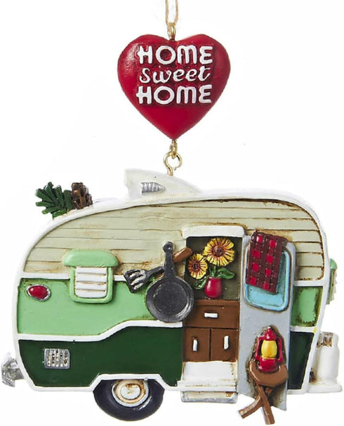 Resin Painted Camper Hanging Ornament - Set OF 2 - "home Sweet Home" & " Happy Camper"...