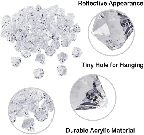 Super Z Outlet Acrylic Clear Ice Rock Diamond Crystals Treasure Gems for Table Scatters, Vase Fillers, Event, Wedding, Arts & Crafts, Birthday Dec...