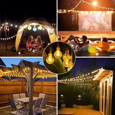 Outdoor String Lights Battery Operated 33FT 100LED Battery Powered String Lights Indoor Waterproof Mini Globe Lights with Remote Timer 8 Lighting ...