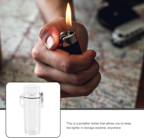 1PCS Clear Coat Waterproof Lighter - Lighter Cover Lighter Protective Sleeve,Clear Lighter Case Lighter Protector,Lighter Organizer Case Plastic P...