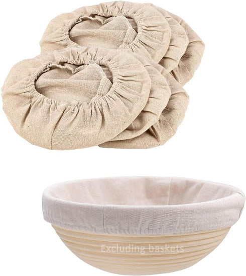 6 Packs Round Bread Proofing Basket Cloth Liner Rattan Baking Dough Basket Cover Natural Rattan Banneton Proofing Cloth(10 Inch)...