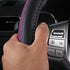 Leather Car Steering Wheel Cover, Non-Slip Car Wheel Cover Protector Breathable Microfiber Leather Universal Fit for Most Cars (Purple-2)...