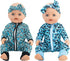 SOTOGO 5 Sets Doll Clothes Outfits Jumpsuits with 5 Headbands for 14 to 17 Inch New Born Baby Doll, 15 Inch Baby Doll and American 18 Inch Doll Cl...