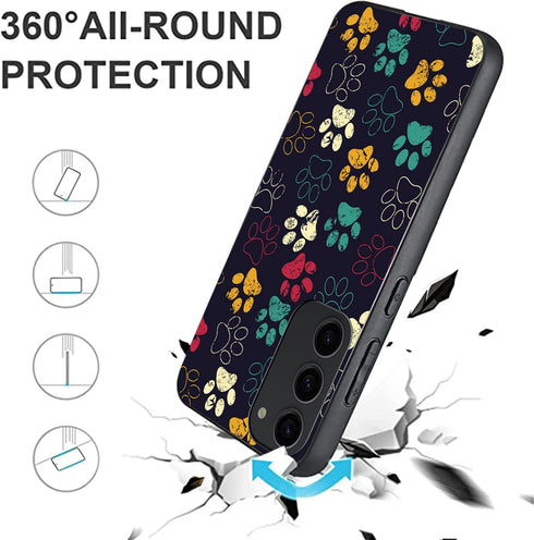 Galaxy S23 5G 6.1 inch Case Cute Colorful Paws Designs Phone Cover for Women Girls Stylish Slim Shockproof TPU Bumper Protective Phone Case for Ga...