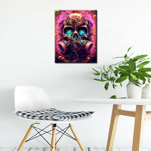 Paint by Numbers Kits Canvas DIY Oil Painting for Students,Adults Beginner with Brushes & Acrylic Pigment -Guitar Sugar Skull Day of The Dead Art ...