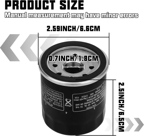 Sollon Oil Filter for Yamaha Grizzly 660 350 450 400 550 700 YFM350 Grizzly 350 auto 2x4 4x4 2007-2014 YFM660 Grizzly 660 auto 4x4 2007-2008 YFM70...