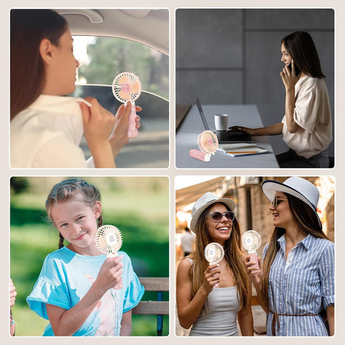 Mudder Crystal Bling Rhinestone Mini Handheld Fan Portable Usb Rechargeable Fan Battery Operated Small Folding Personal Fan for Girls Women Outdoo...