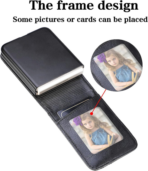 CCSamll for Samsung Galaxy Z Flip 5 Wallet Case with Card Holder, Business Style Premium PU Leather for Protective Phone Case Cover for Samsung Ga...