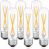 Dimmable T10 LED Bulbs,2700K Warm White, 2W Tubular Light Bulb, Edison LED Bulb 25 Watt Equivalent,E26 Medium Base 200LM, Clear Glass Cover,6 Pack...