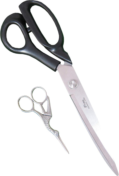 Heavy-Duty Extra Long Large Home/Office Utility Scissors, 12-Inch Upholstery Tailor Shears, 4.5-Inch Crane Embroidery Sewing Crafting Scissors, St...