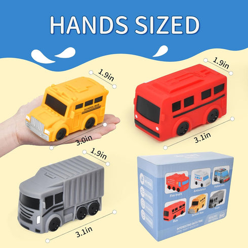 Baby Bath Toys for Kids Ages 1-3,Car Mold Free Bath Toys for Infants Toddlers,No Hole Bathtub Toys for Tub, Beach, Pool Safety Soft Infant Baby Fl...
