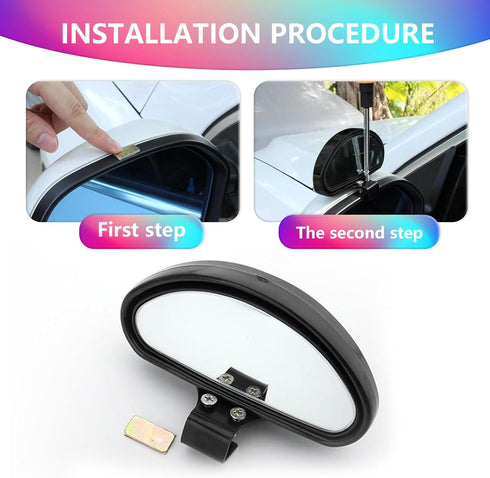 Pack-2 Car Side Rearview Mirror Blind Spot Mirror, 5.9" x 2.1" Reversing Wide-angle Auxiliary Mirror, Adjustable Angle Convex Mirror for Safe Driv...