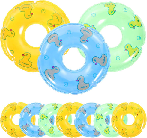 Toyvian 10pcs Mini Swim Rings Doll Lifebuoy Inflatable Doll Inflatable Toy Mini Swim Tube Pool Toys Doll Girl Supplies Aid Float Rings Swimming To...