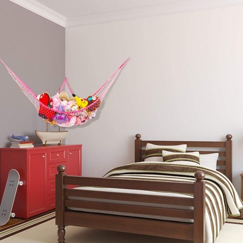 Toy Hammock, Stuffed Animals Hammock, Jumbo Toy Storage Net 83" Wall Sling Corner Extra Large Kids Children Mesh Toy Net Organizer (Pink, 83 Inch)...