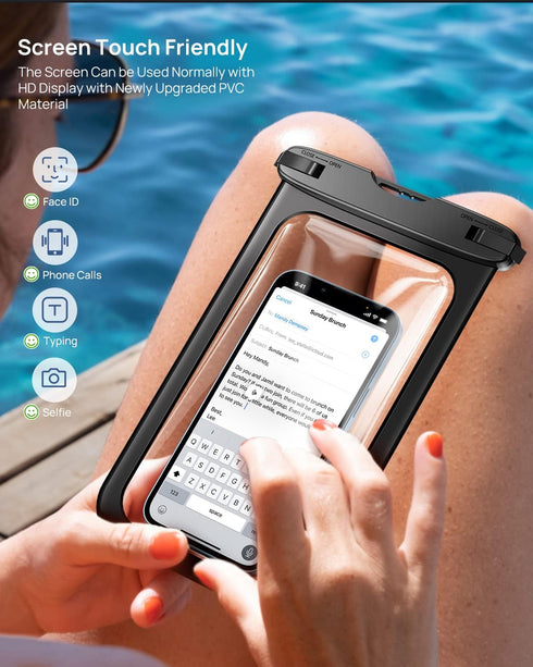 Lanhiem 10.5" Large Waterproof Phone Pouch, 2 Pack Universal IPX8 Waterproof Dry Bag with Lanyard for iPhone 15 14 13 Pro Max, Samsung Galaxy S24 ...