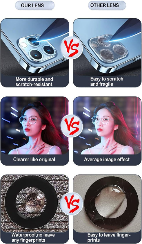 Camera Lens Replacement for iPhone 12pro max, GVKVGIH Back Camera Len Glass Replacement with Double-Sided Adhesive & Repair Tool Kit (for iPhone 1...