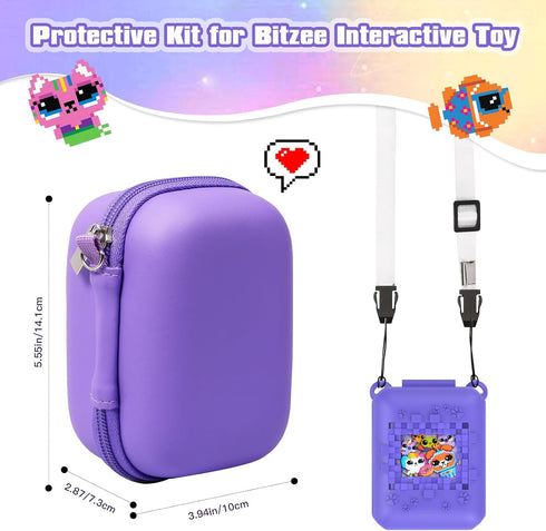 TiMOVO Carrying Case and Silicone Case for Bitzee Interactive Toy Digital Pet, Hard Protective Storage Case + Silicone Cover Fits Bitzee Virtual E...