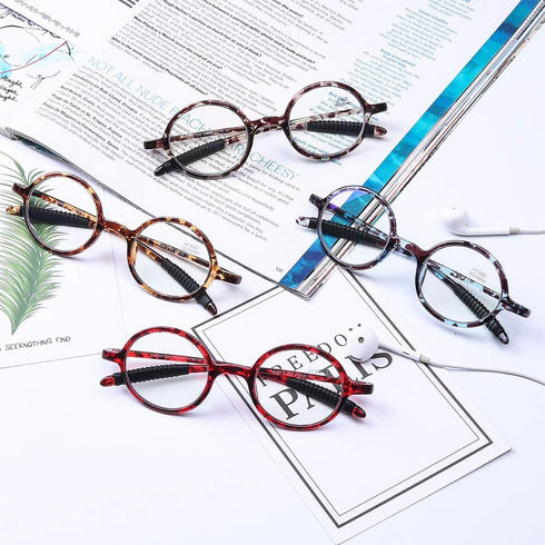 DOOViC Round Reading Glasses Blue Light Blocking Flexible Lightweight Readers Fashion Design Different Tortoise Glasses for Women Men & Men +2.75 ...