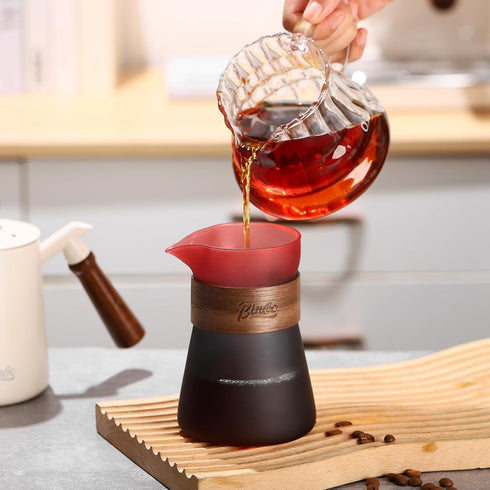 Bincoo Pour Over Coffee Maker Holds 4 Cups, 16.9oz Coffee Dripper Borosilicate Glass Coffee Carafe Brewer,Permanent Resuable Removable Coffee Serv...