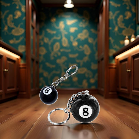 JJLFresheners Creative Number Eight Billiard Key Chain Pendant Car Key Ring Decoration Black Useful and Practical Accessories Gift...