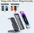 3 in 1 Wireless Charging Station,5000mAh Fast Foldable Portable Charger Battery Pack USB C Power Bank for MagSafe,for iPhone 15 14 13 12 Series/Ap...