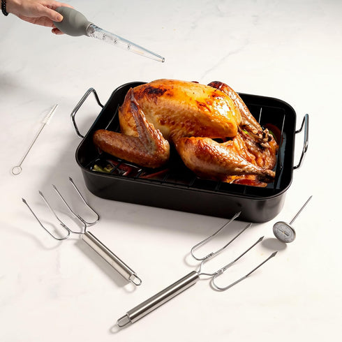 Ecolution Turkey Roasting Gadget Set, Standard, Stainless Steel...