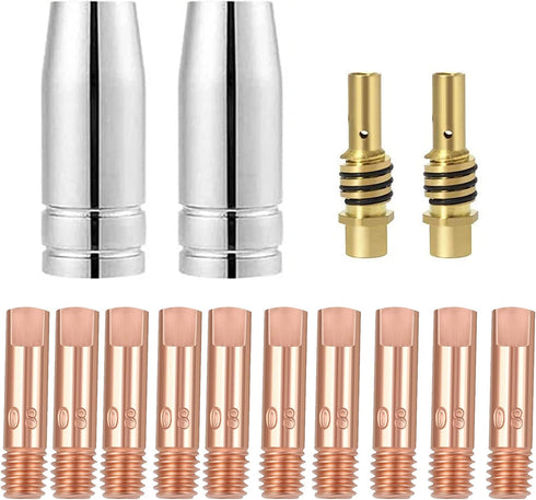 FORTON Mig Welding Gun Accessory Replacement Kit,10pcs Welding Tips 0.030" + 2pcs Gas Nozzles + 2pcs Gas Diffuser...