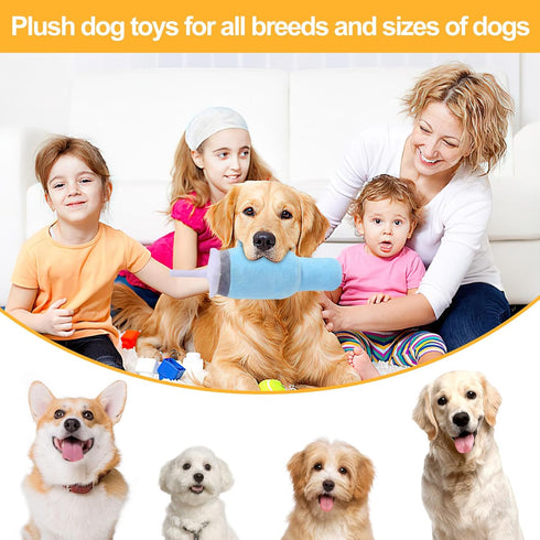 Cute Squeaky Dog Toys Cup - Soft Tumbler Funny Dog Toys with Handle for Aggressive Chewers, Safety Design Dog Toys for Small/Medium/Large Dog (Blu...