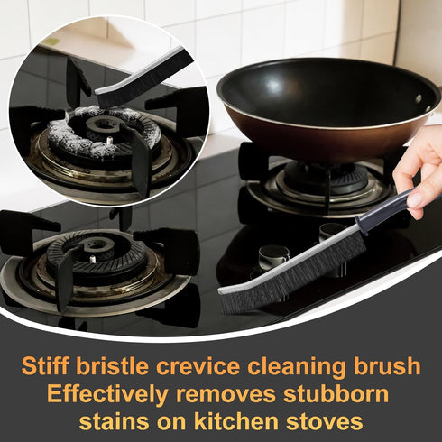 Hard Bristle Crevice Cleaning Brush - 6+1Pcs Multifunctional Gap Cleaning Brush to Clean Narrow Spaces, Corner Cleaning Brush for Bathroom Kitchen...