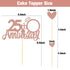 Sumerk 25th Anniversary Cake Topper,13PCS Rose Gold Glitter Cake Toppers Cake Decorations Set for 25th Wedding Anniversary Celebration Party...