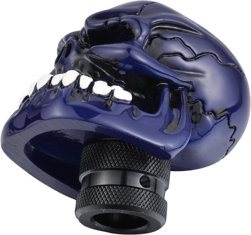 Abfer Skull Shift Knobs Car Gear Shifter Knob with Big Tooth Stick Shifting Lever Fit Most Automatic Manual Transmission Cars Truck Vehicle (Blue)...