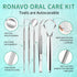 RONAVO Dental Tools, Plaque Remover for Teeth, Tongue Scraper, Tartar Remover, Professional Home Stainless Steel Dental Hygiene Oral Care Kit with...