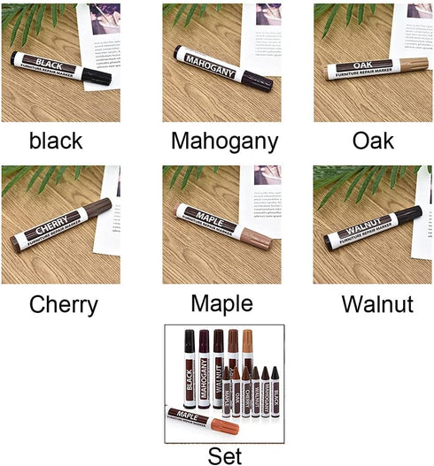 CALIDAKA Furniture Repair Wood Repair Markers Touch Up Pen Marker Repair Pen for Stains,Scratches,Wood Floors,Tables,Carpenters Simple Paint Fix(B...